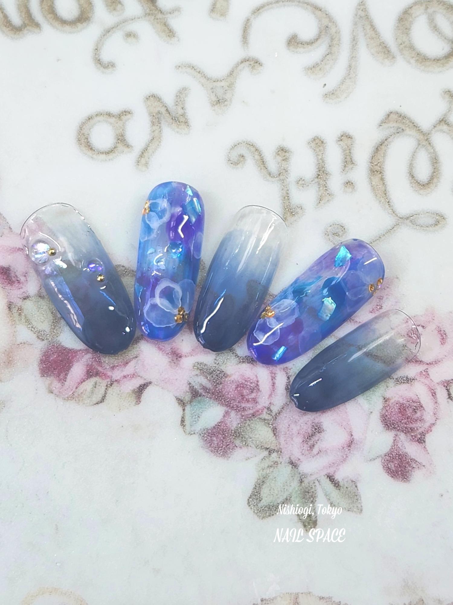 紫陽花ネイル♡